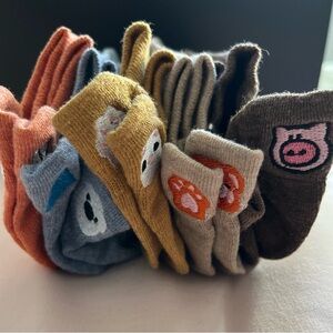 Charming Animal Design Women's Socks Set - Multicolor